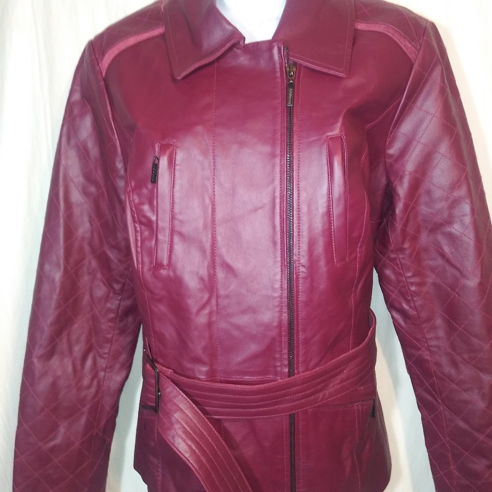 Vintage Twiggy London Small Leather Jacket  Purple *Very Nice*